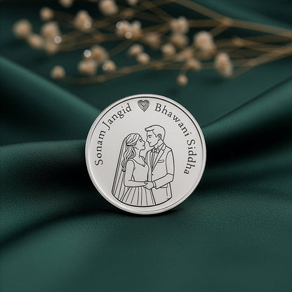 Silver Personalised Wedding Gift Coin