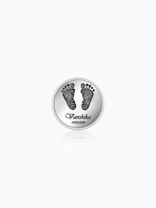 Silver Personalised Baby Birthday Coin
