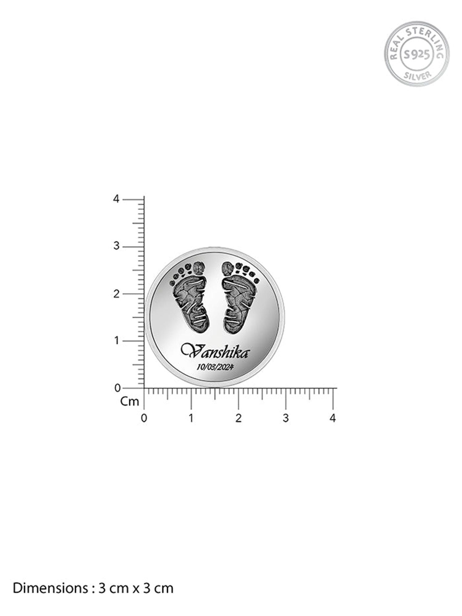 Silver Personalised Baby Birthday Coin