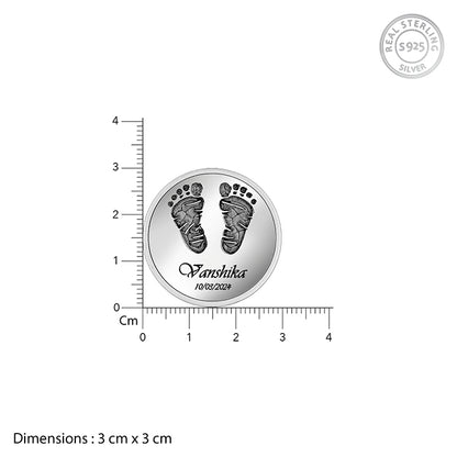 Silver Personalised Baby Birthday Coin
