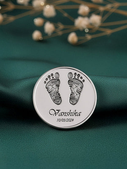 Silver Personalised Baby Birthday Coin