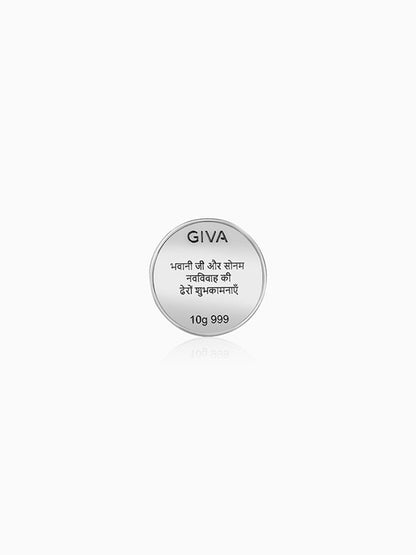 Silver Personalised Vinayak Coin in Hindi
