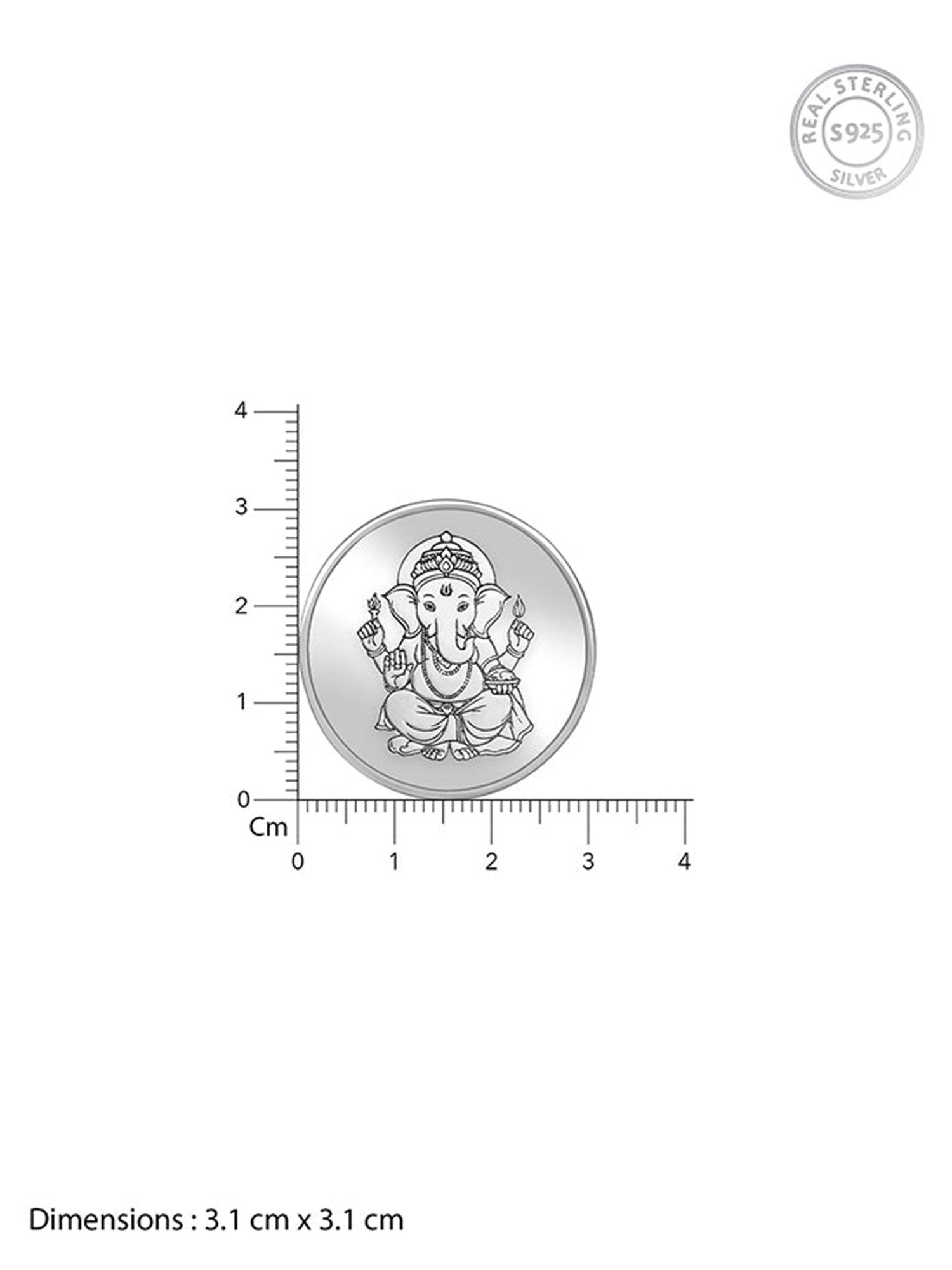 Silver Personalised Vinayak Coin in Hindi