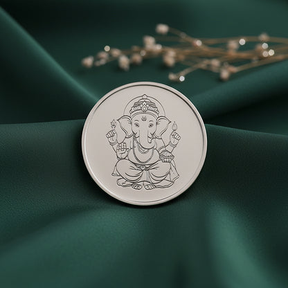 Silver Personalised Vinayak Coin in Hindi