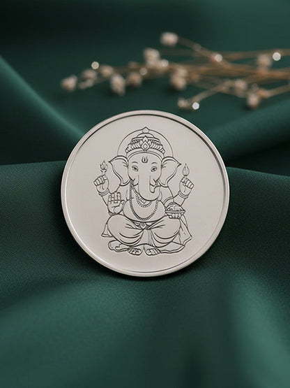 Silver Personalised Vinayak Coin in Hindi
