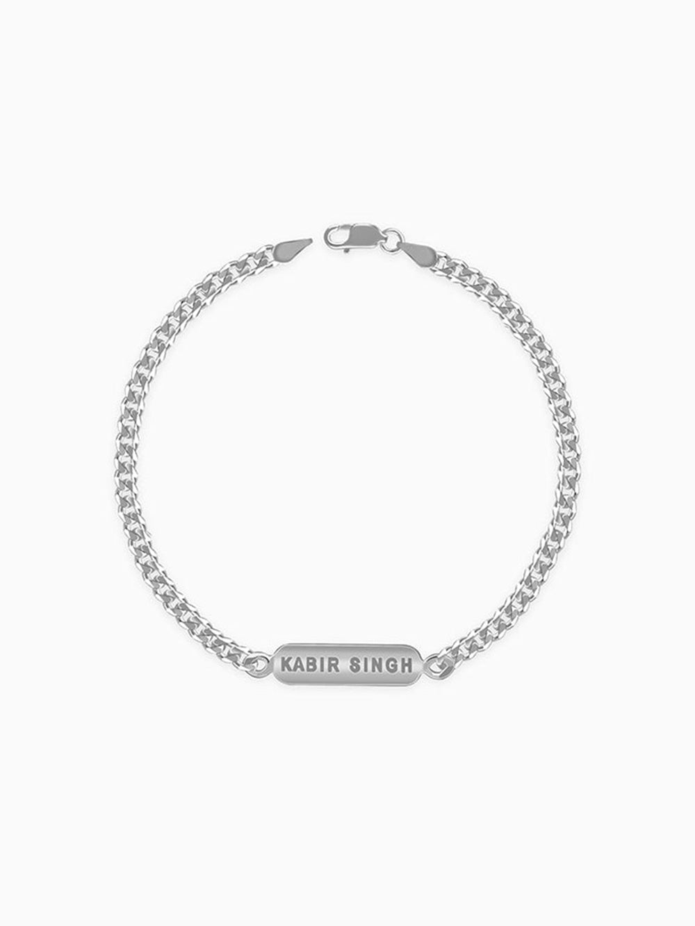 Silver Personalised Cuban Bracelet for Him