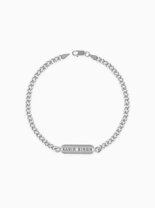 Silver Personalised Cuban Bracelet for Him