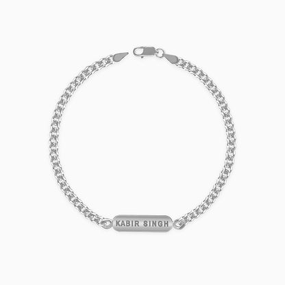 Silver Personalised Cuban Bracelet for Him