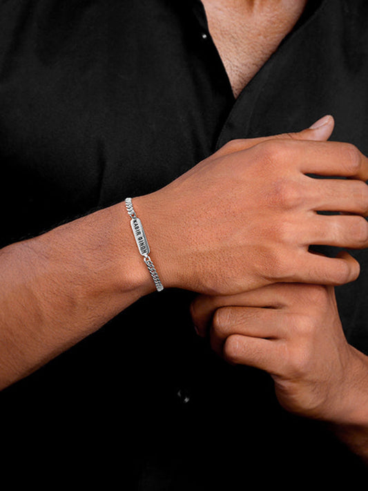Silver Personalised Cuban Bracelet for Him