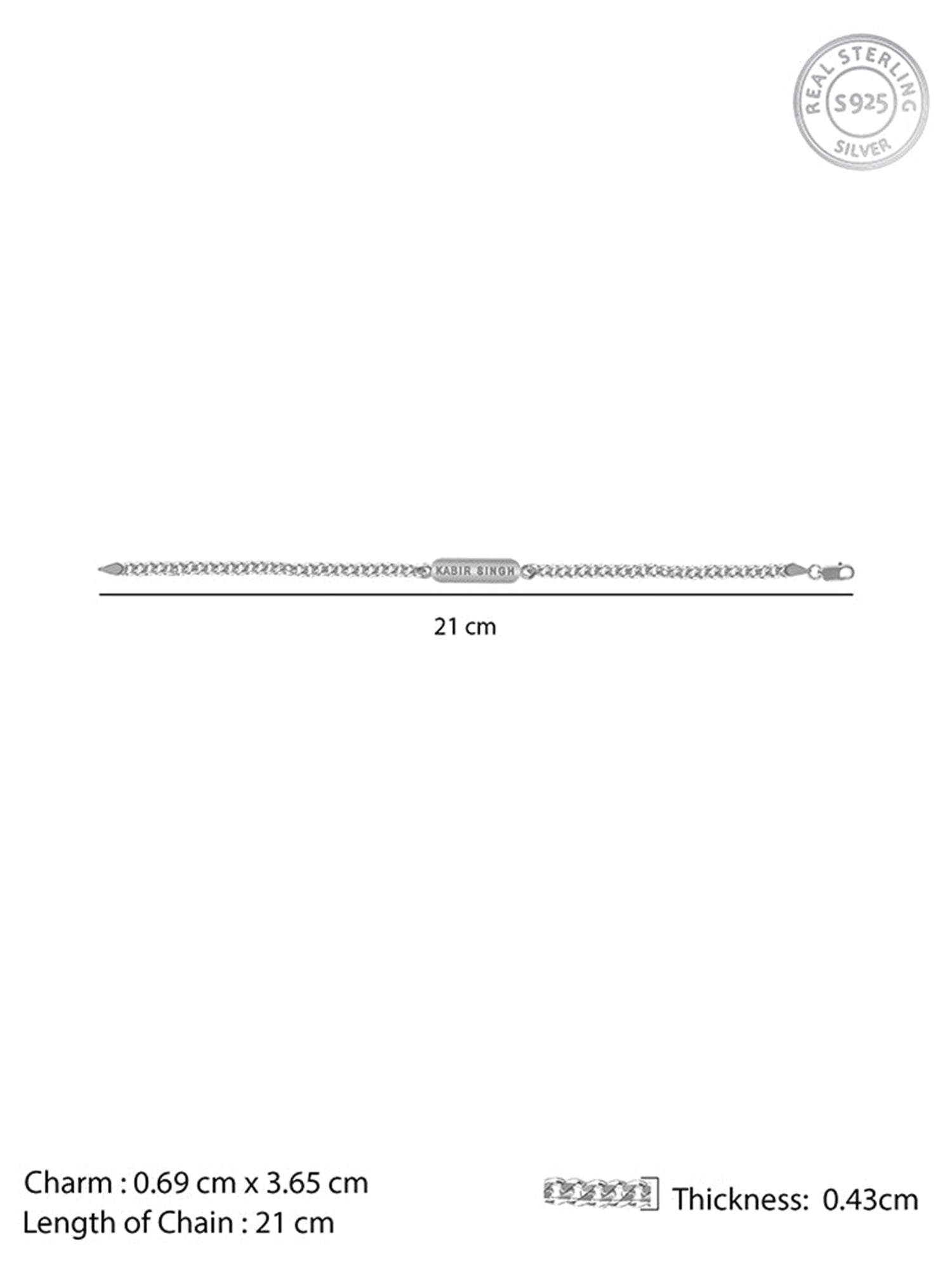 Silver Personalised Cuban Bracelet for Him
