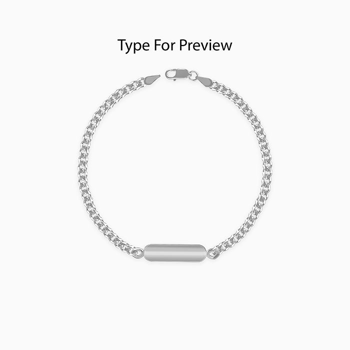 Silver Personalised Cuban Bracelet for Him