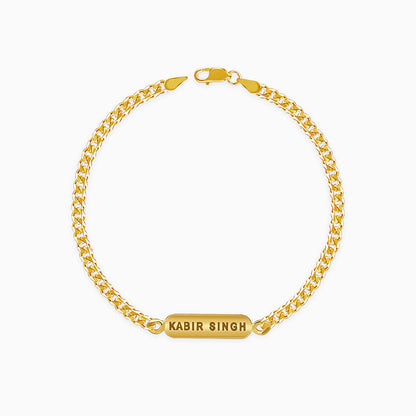 Golden Personalised Cuban Bracelet for Him