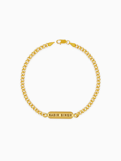 Golden Personalised Cuban Bracelet for Him