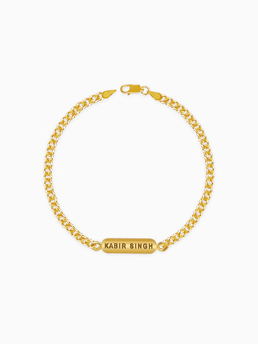 Golden Personalised Cuban Bracelet for Him