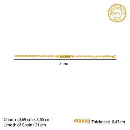 Golden Personalised Cuban Bracelet for Him