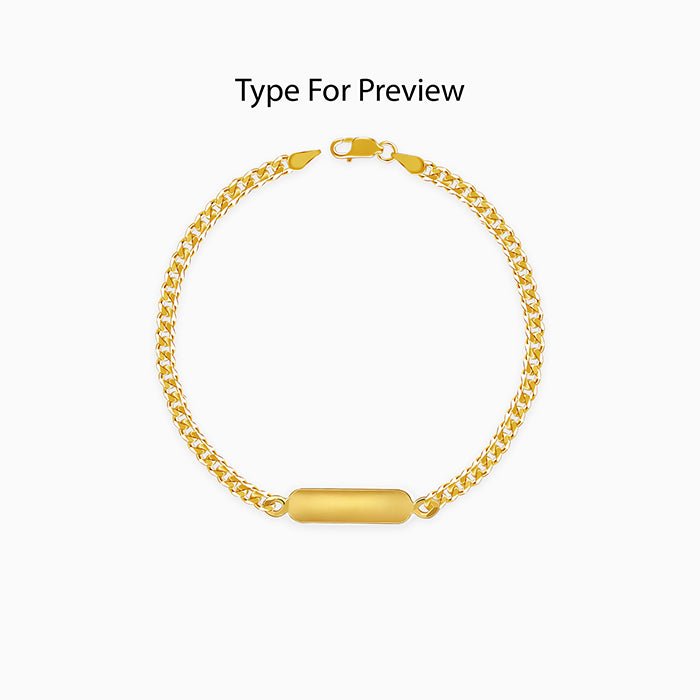 Golden Personalised Cuban Bracelet for Him