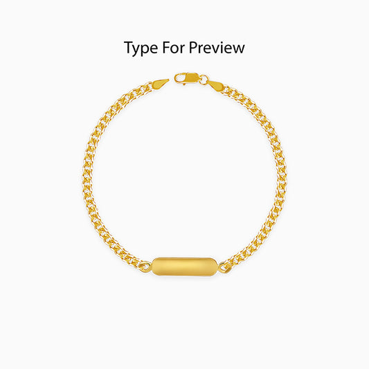 Golden Personalised Cuban Bracelet for Him