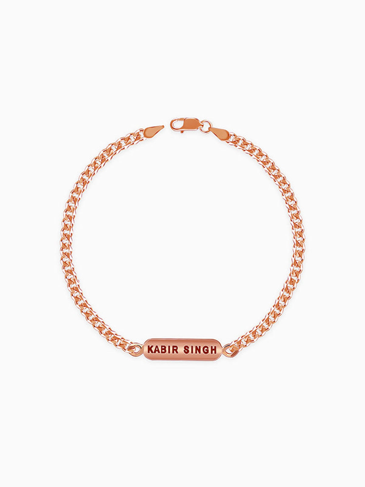 Rose Gold Personalised Cuban Bracelet for Him