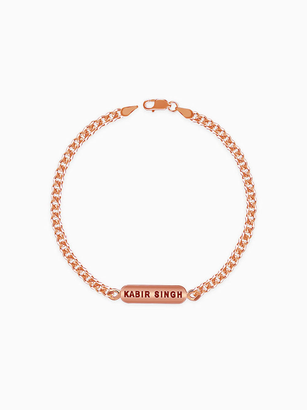 Rose Gold Personalised Cuban Bracelet for Him
