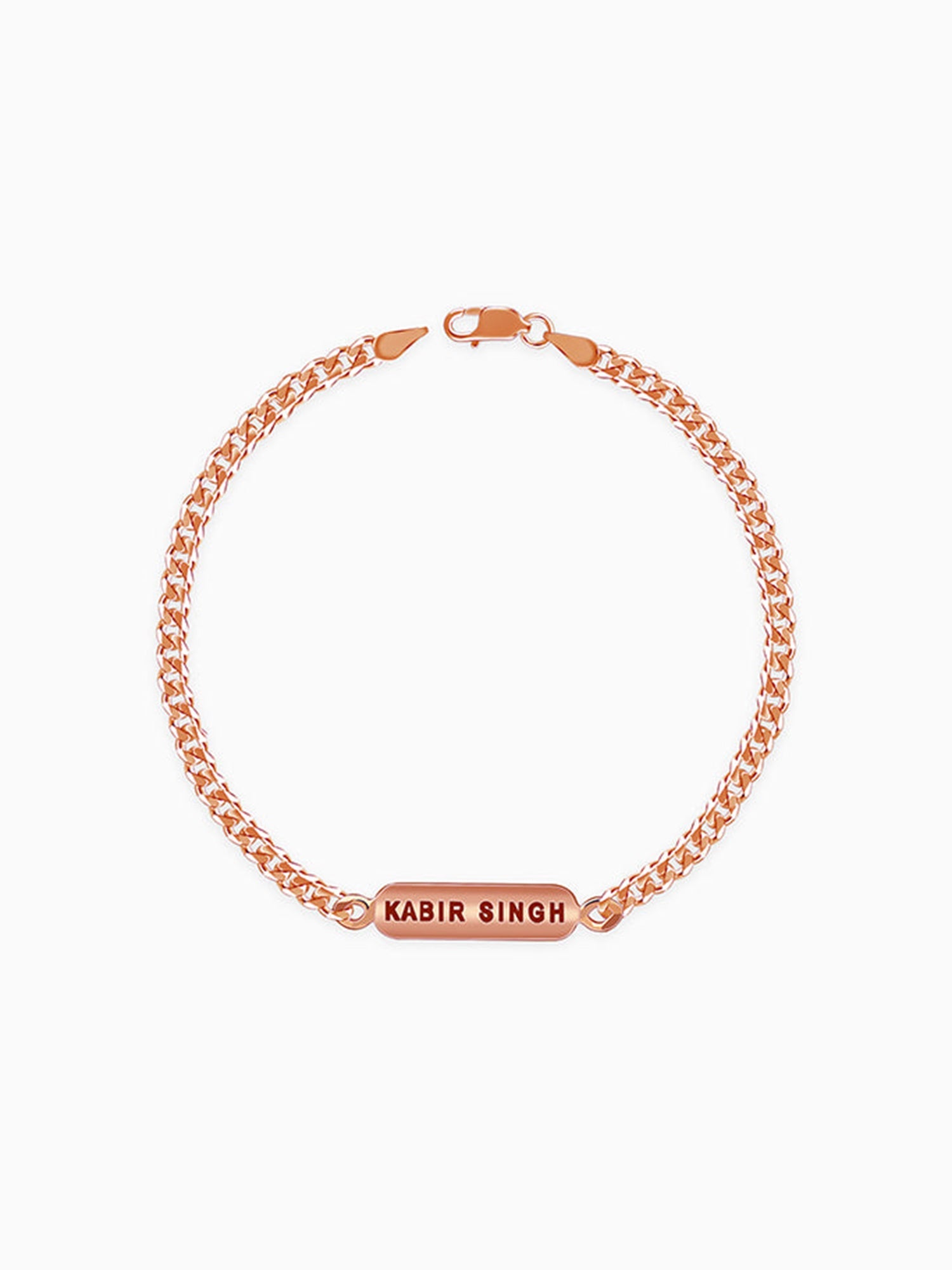 Rose Gold Personalised Cuban Bracelet for Him