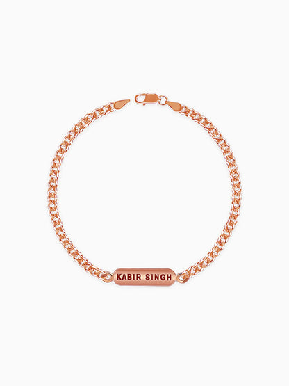 Rose Gold Personalised Cuban Bracelet for Him