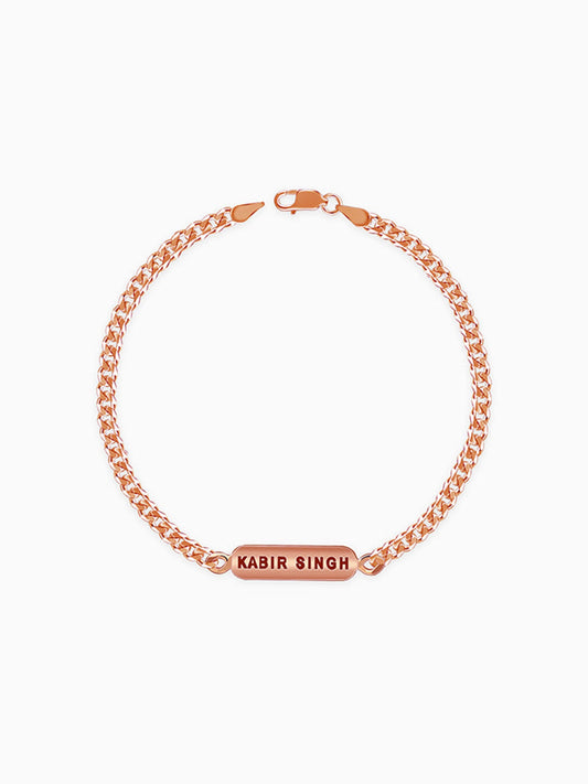 Rose Gold Personalised Cuban Bracelet for Him