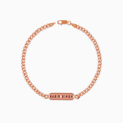 Rose Gold Personalised Cuban Bracelet for Him