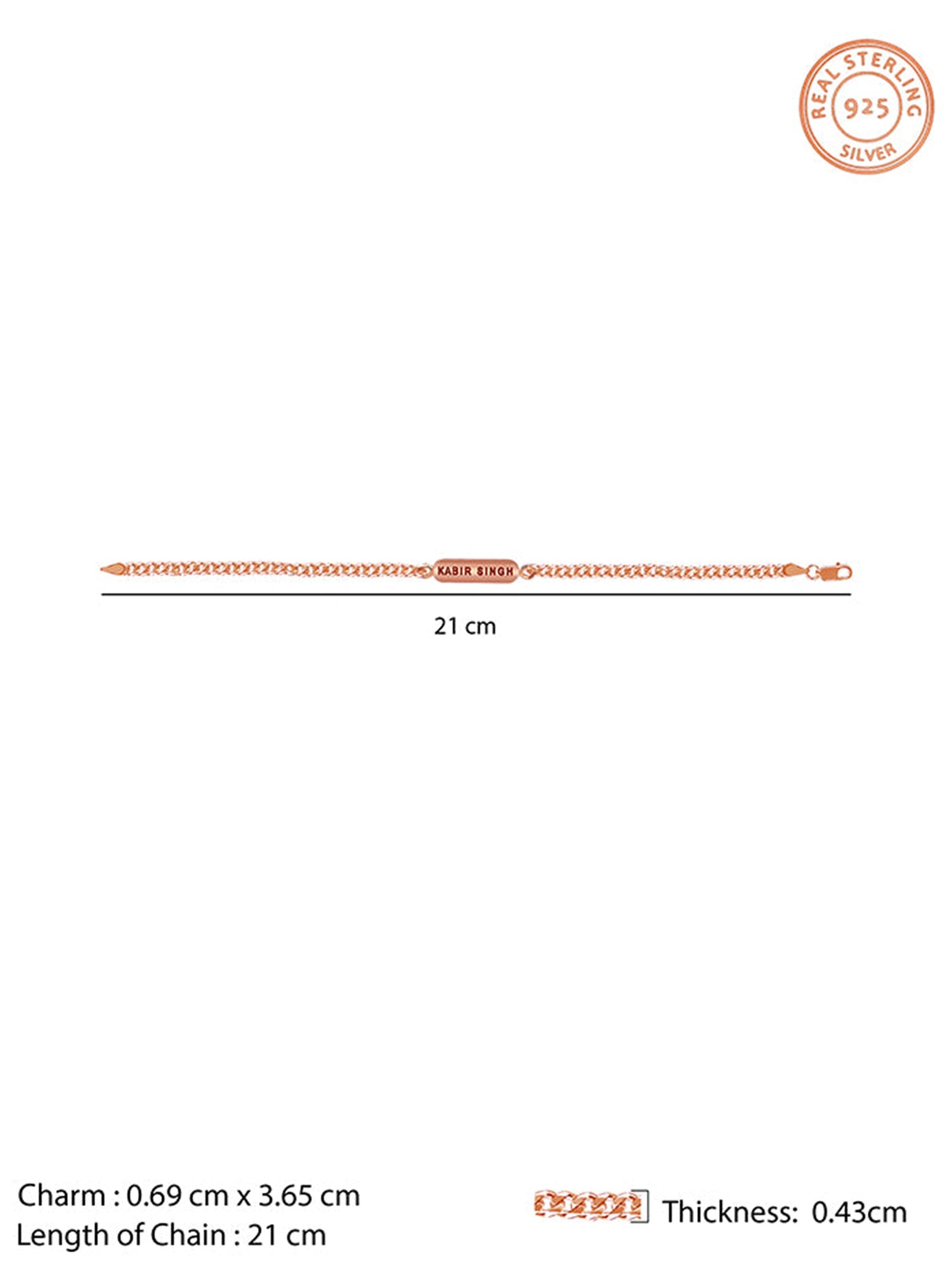 Rose Gold Personalised Cuban Bracelet for Him