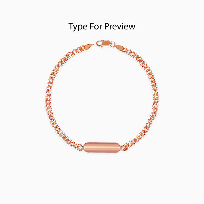 Rose Gold Personalised Cuban Bracelet for Him