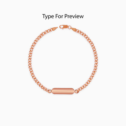 Rose Gold Personalised Cuban Bracelet for Him