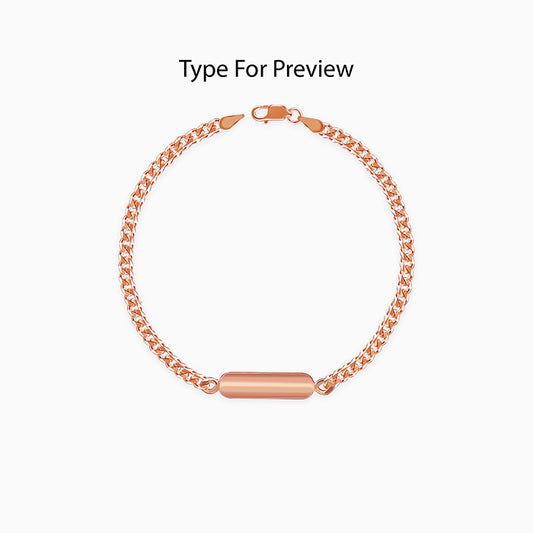 Rose Gold Personalised Cuban Bracelet for Him