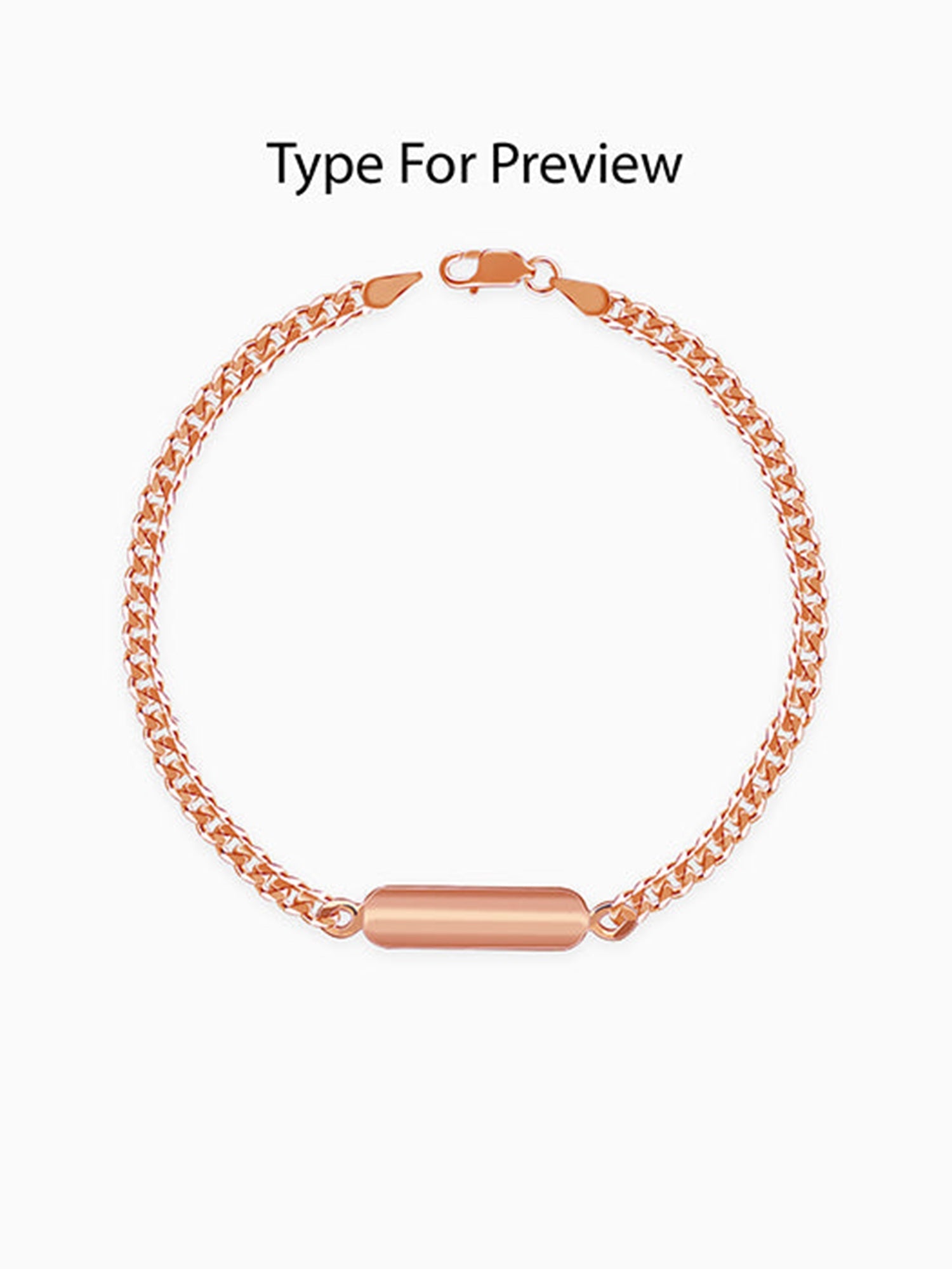 Rose Gold Personalised Cuban Bracelet for Him
