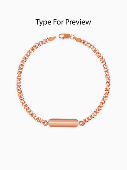 Rose Gold Personalised Cuban Bracelet for Him
