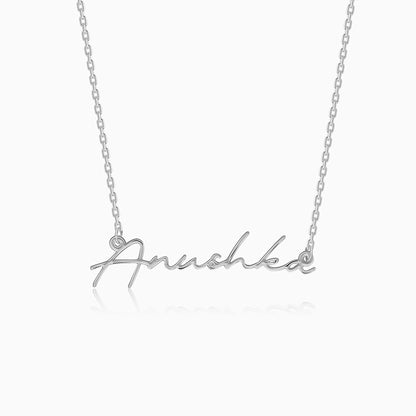 Silver Personalised Signature Name Necklace