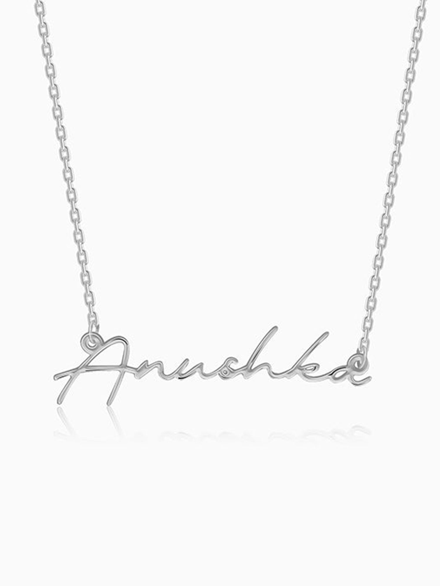 Silver Personalised Signature Name Necklace