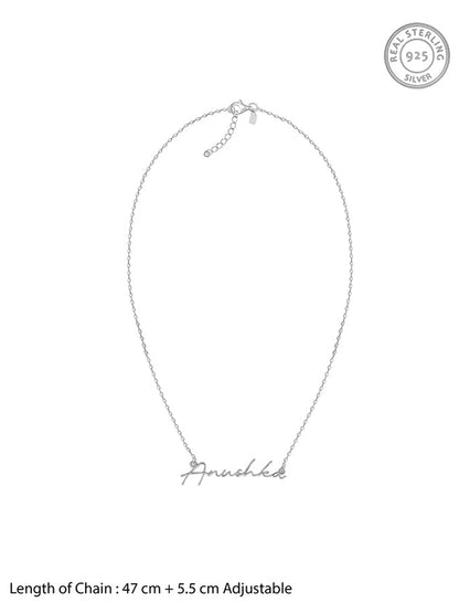 Silver Personalised Signature Name Necklace