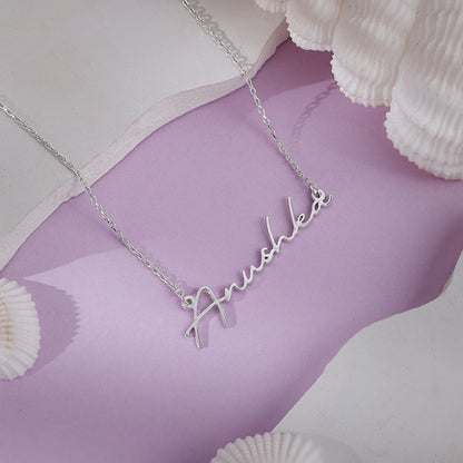 Silver Personalised Signature Name Necklace