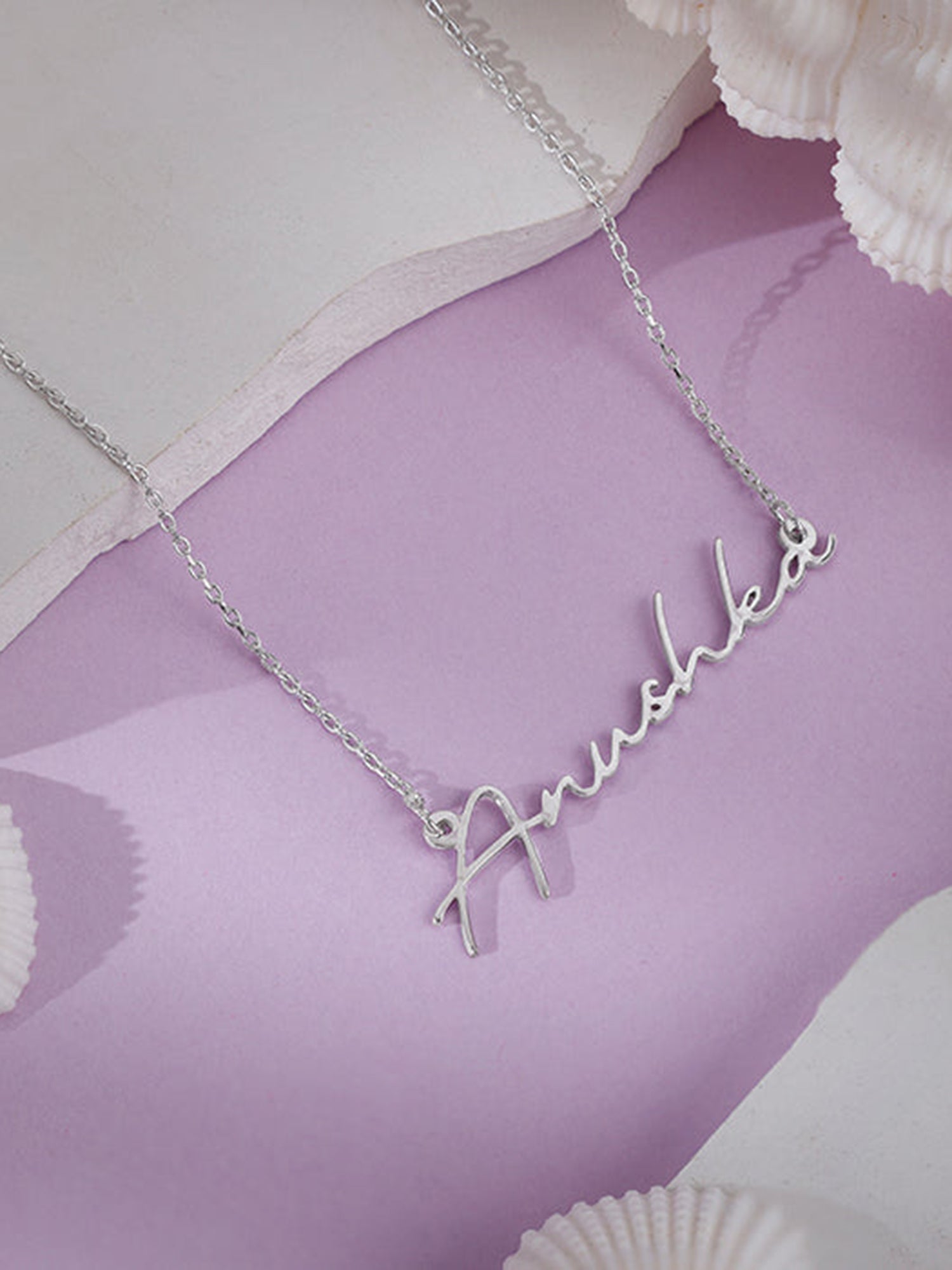Silver Personalised Signature Name Necklace