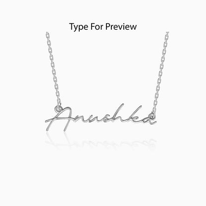 Silver Personalised Signature Name Necklace