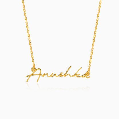 Golden Personalised Signature Name Necklace
