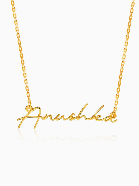 Golden Personalised Signature Name Necklace