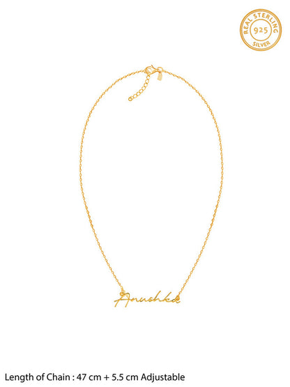 Golden Personalised Signature Name Necklace