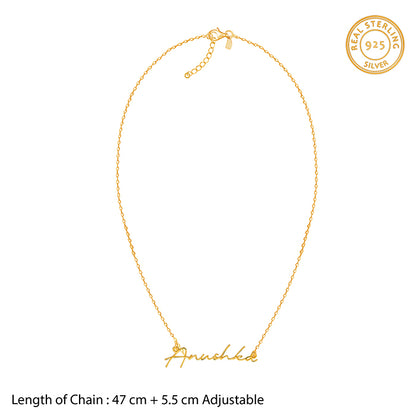 Golden Personalised Signature Name Necklace