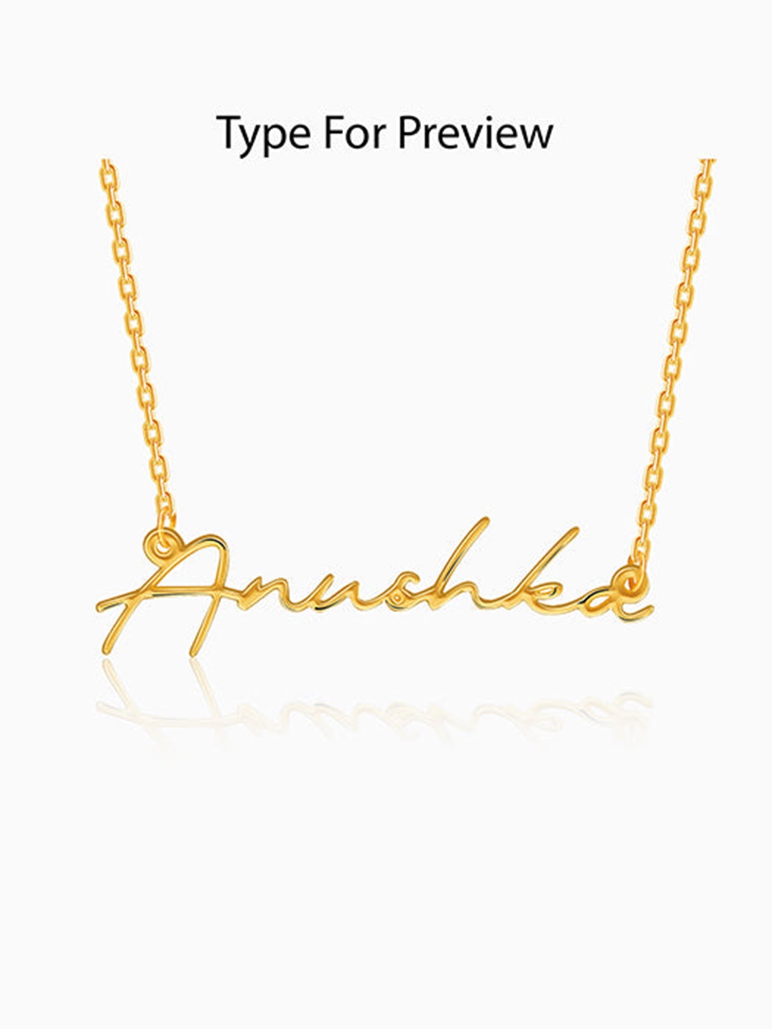 Golden Personalised Signature Name Necklace