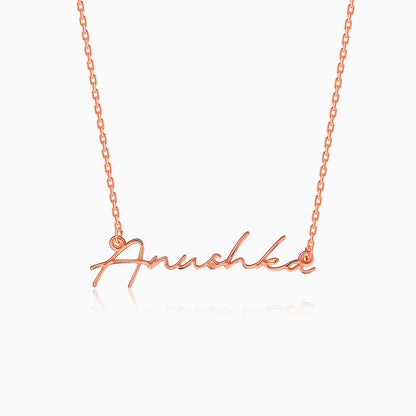 Rose Gold Personalised Signature Name Necklace