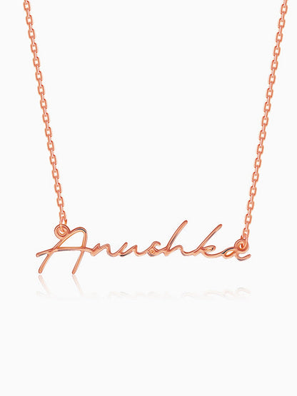 Rose Gold Personalised Signature Name Necklace