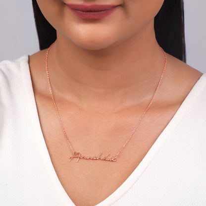 Rose Gold Personalised Signature Name Necklace