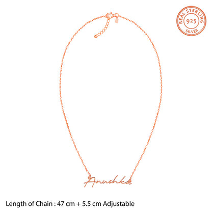 Rose Gold Personalised Signature Name Necklace