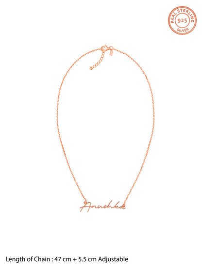 Rose Gold Personalised Signature Name Necklace