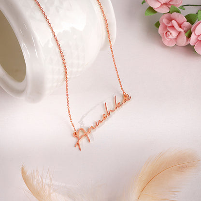 Rose Gold Personalised Signature Name Necklace
